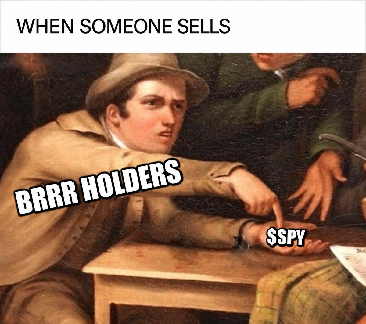 fedbrrrserve's tweet photo. @artsch00lreject Yes, which is why every $BRRR staker receives $SPY as rewards https://t.co/Oi10UhLyuV