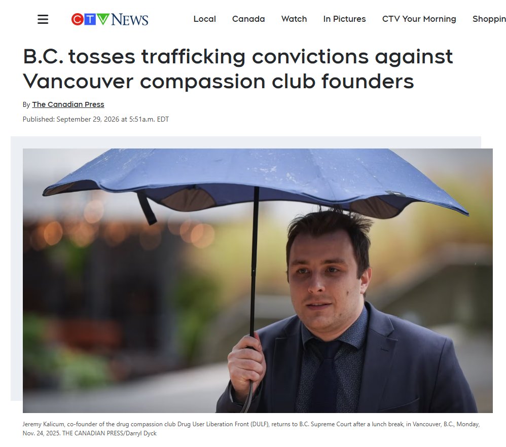 AndrewLawton's tweet photo. The B.C. Supreme Court just invented a constitutional right to traffic drugs.

The activist judge decided that so-called safe supply programs are so necessary that, if none exist, people should be able to distribute drugs themselves.

The Liberals must appeal this lunacy. https://t.co/1FyQmmKNSq