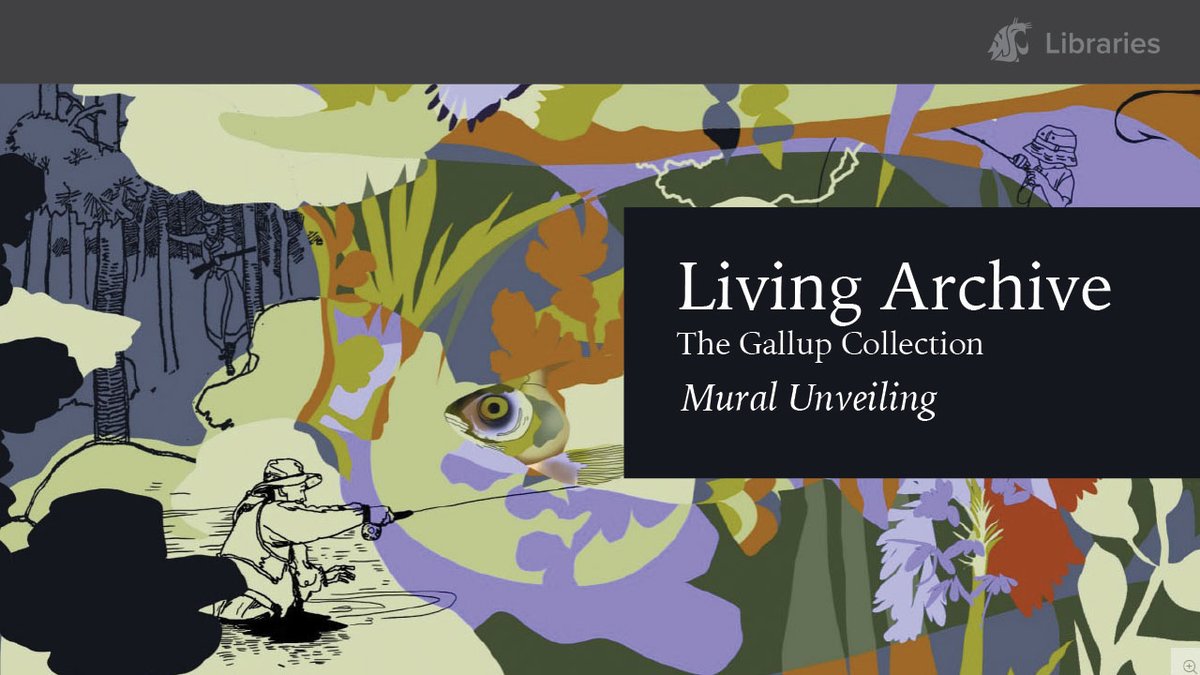 WSULibraries's tweet photo. Today at 3, WSU Libraries will unveil a new mural painted by Jiemei Lin of the WSU Department of Art and inspired by the Gallup Collection of rare fishing books housed in Manuscripts, Archives, and Special Collections (MASC). 
Info: https://t.co/Kj7xZDCcIw https://t.co/vxPWkRlL1o
