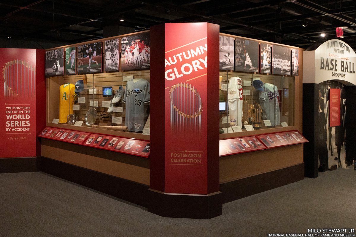 baseballhall's tweet photo. Who will make history this postseason?

Our new-look Autumn Glory exhibit features artifacts, documents and photos that tell the story of the modern World Series, early champions and title-series history from additional leagues: https://t.co/hUC7mAR9jo https://t.co/ygbf08reCR