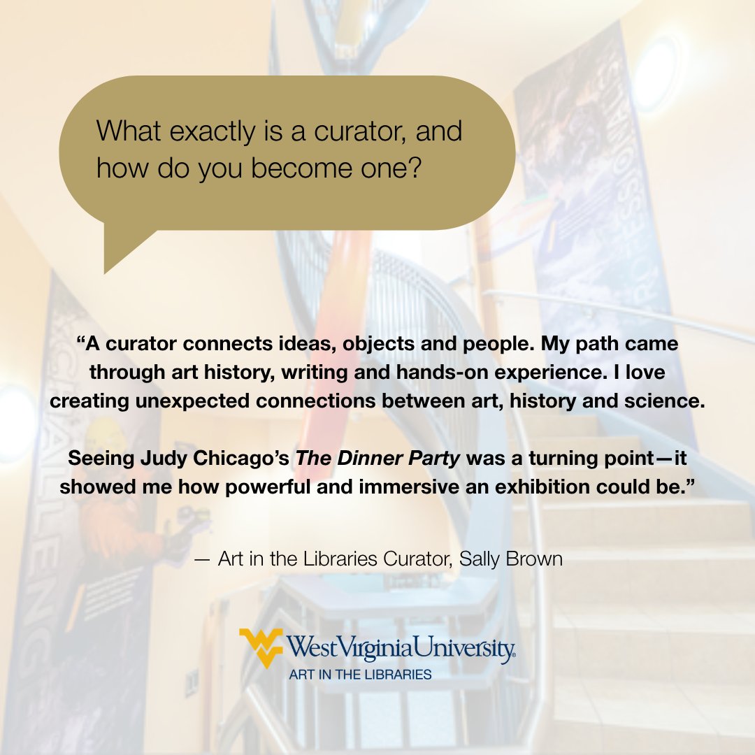 wvuLibraries's tweet photo. What does a curator actually do? Swipe through for a few highlights from the Ask a Curator Day Q&amp;A, and keep an eye out for our upcoming article on Ex Libris for the full conversation. https://t.co/0M5hT6tcI5
