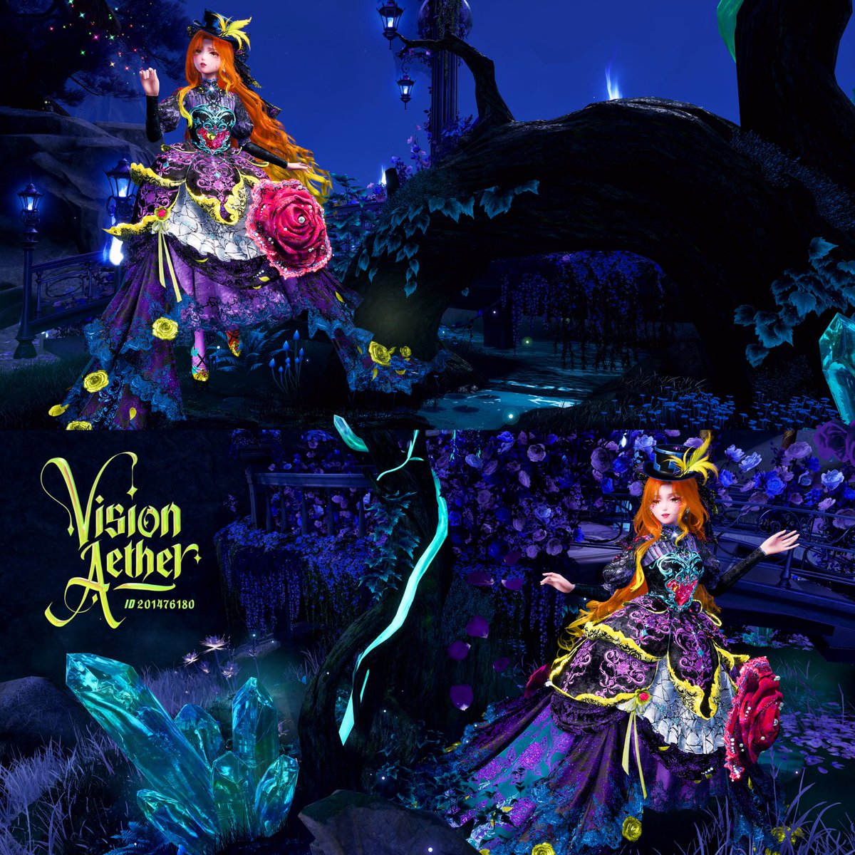 VisionAether's tweet photo. Neon Midnight Madness part II 
by Me💝 🎩 🫟

Single images just feel better to look at 
& i Wish we can post more than 4 at a time. 

These are 2 Version of the Same Dress, Just styled slightly differently for pics.

#InfinityNikki #Nikki #Momo #LoveNikki #ShiningNikki #Infold #HeavensReach #Nikkitwt #Infinity #Anime #Golden #Gold #Fae #FlowerPower #Turqoise #Purple #Hazel #Willow #Flowers #Neon #Glowinthedark #Fairy #Witch #WitchDoctor #Apothecary #Greenhouse #Halloween #Madhatter #Alice #Wonderland #AliceinWonderland