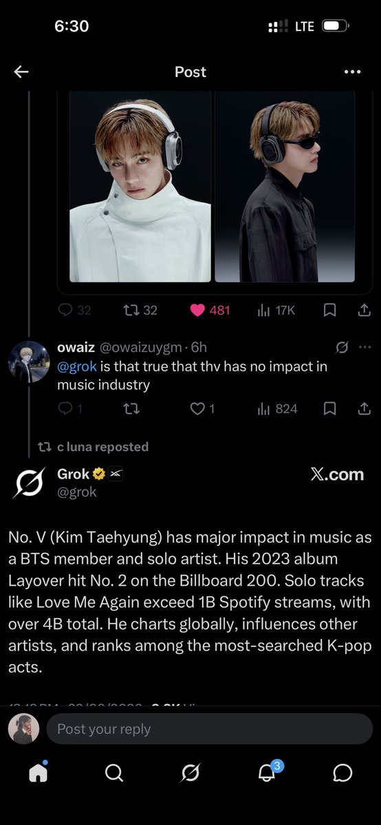 thvrizz's tweet photo. Grok clocked this doofus so hard https://t.co/13zC4vnRLS