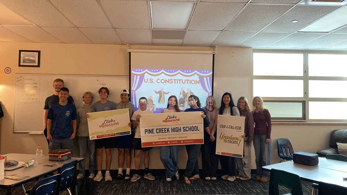 Lena_Branch_'s tweet photo. Our @TPUSA Club America students know how important it is to preserve the Constitution and took time today to become better informed. A well educated public is essential for a free society! 📜 https://t.co/1ayNIty33y