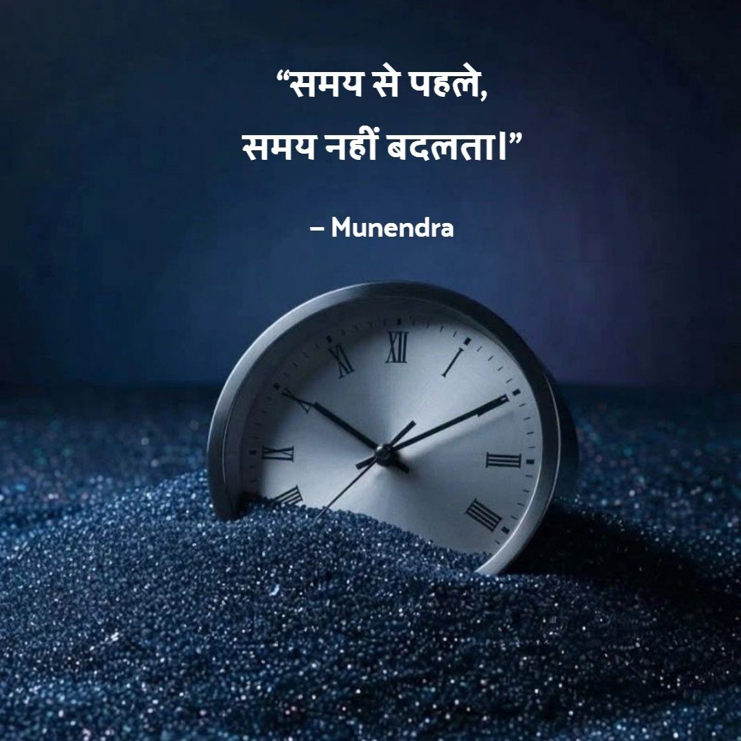 BeingMunendra's tweet photo. “समय से पहले,
समय नहीं बदलता।” https://t.co/HnB1CRl9ta
