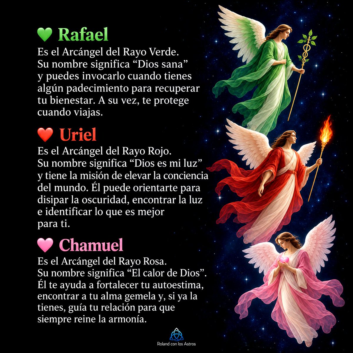 RolConLosAstros's tweet photo. ¡Hoy, 29 de septiembre, es el día de los 7 Arcángeles, Miguel, Gabriel, Rafael, Uriel, Chamuel, Jofiel y Zadquiel! ¡Bendiciones!
#Arcangeles #Angel #Proteccion #Dios #RolandConLosAstros https://t.co/SVjwVO4D4P