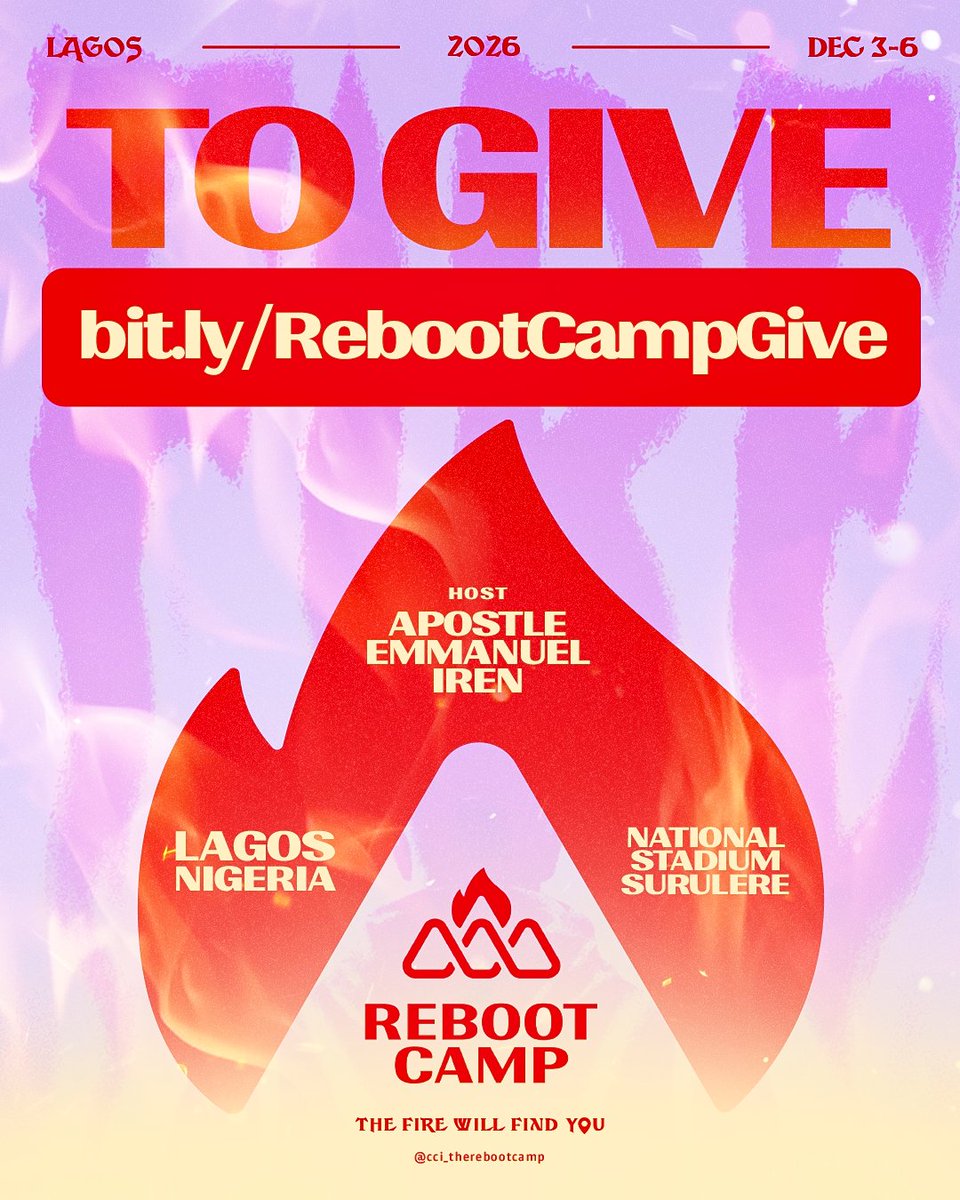 cci__global's tweet photo. The fire will find you in 65 days. Yes, you! 🫵🏽

We’re expectant for all that God will do in the lives of people this December, and you can be part of making it possible.

Through your giving, you’re helping create a place for people to gather, encounter Jesus and leave changed.

Partner with us as we make room for what God is about to do.

National Stadium, Surulere
December 3–6

Are you ready to catch fire?
