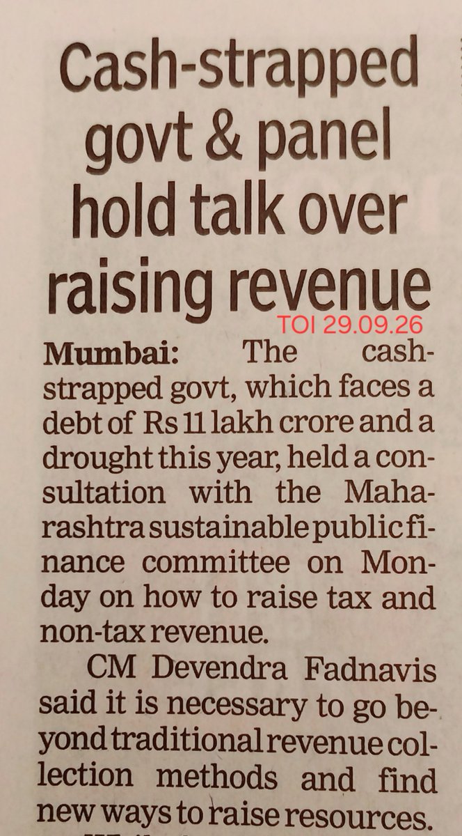 zoru75's tweet photo. Our Govt has finally sucked Maharashtra dry.

And it's now time to raise taxes &amp; find new ways to raise resources. https://t.co/ADX0BgqoCQ