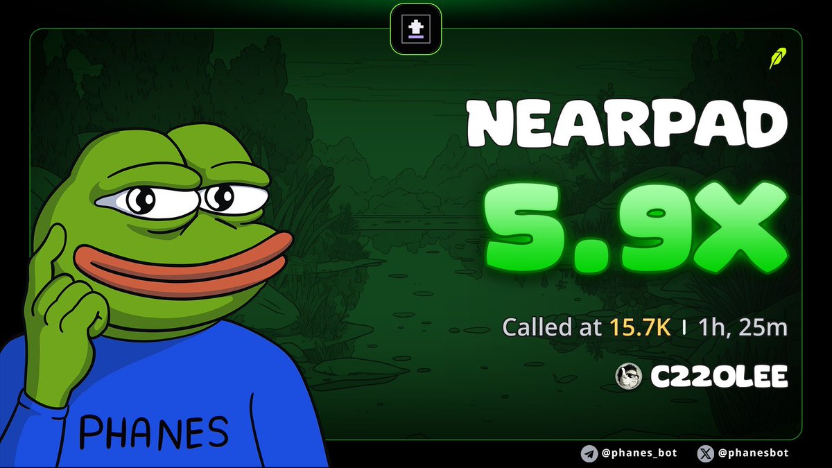 C22ole's tweet photo. 5.9x up on $NEARPAD 

0x43614028e41f7e8a52226023d7c348e394ffecef https://t.co/FGG70xgr7R