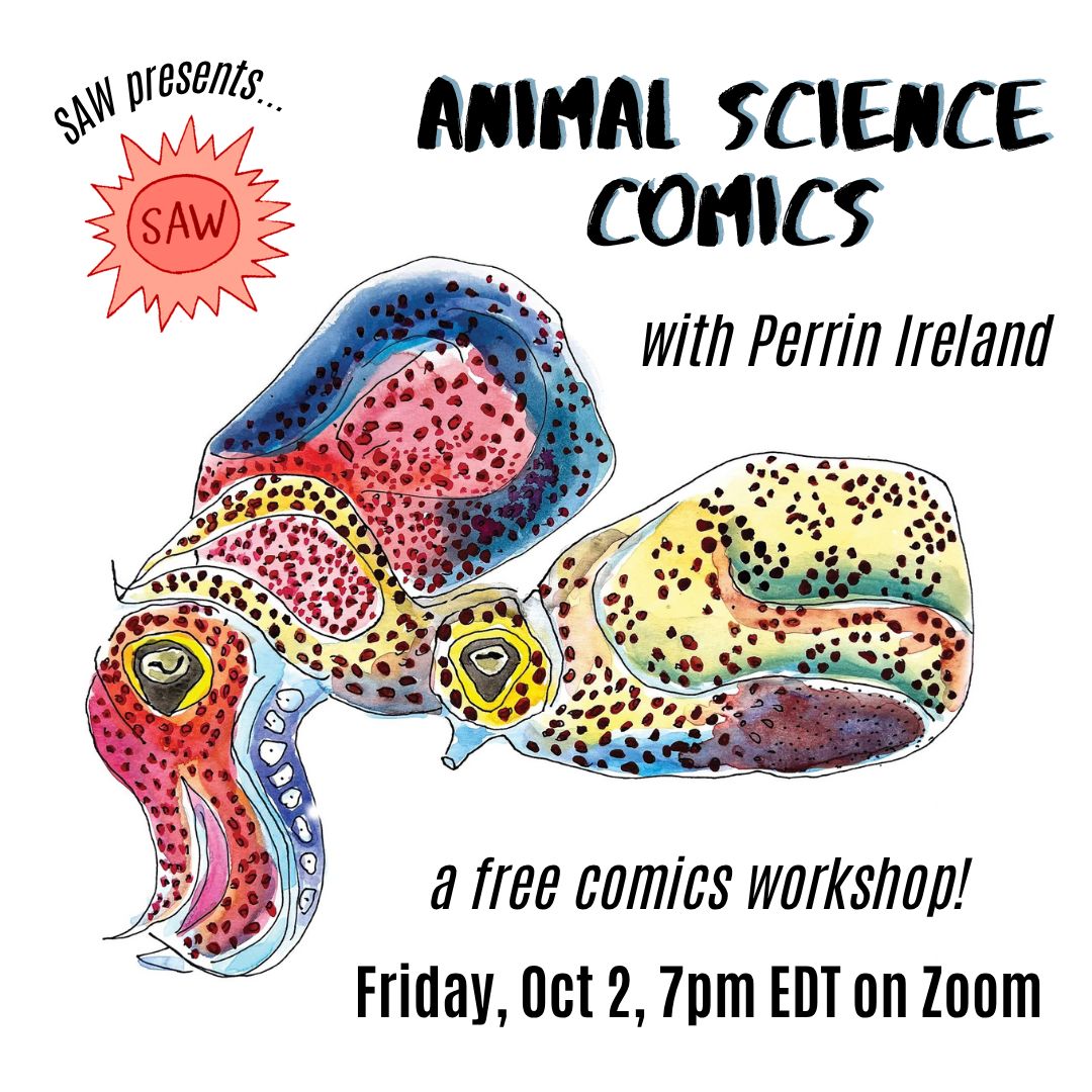 comicsworkshop's tweet photo. Join in on our next FREE and virtual *WE BELIEVE IN COMICS* Friday Night Comics Workshop: Animal Science Comics with Perrin Ireland! 

October 2 @ 7PM Eastern/4PM Pacific. Link in bio!

—> https://t.co/zFGzamJTDa

#webelieveincomics #comics #comix #comicsworkshop https://t.co/gj1amjAxZc
