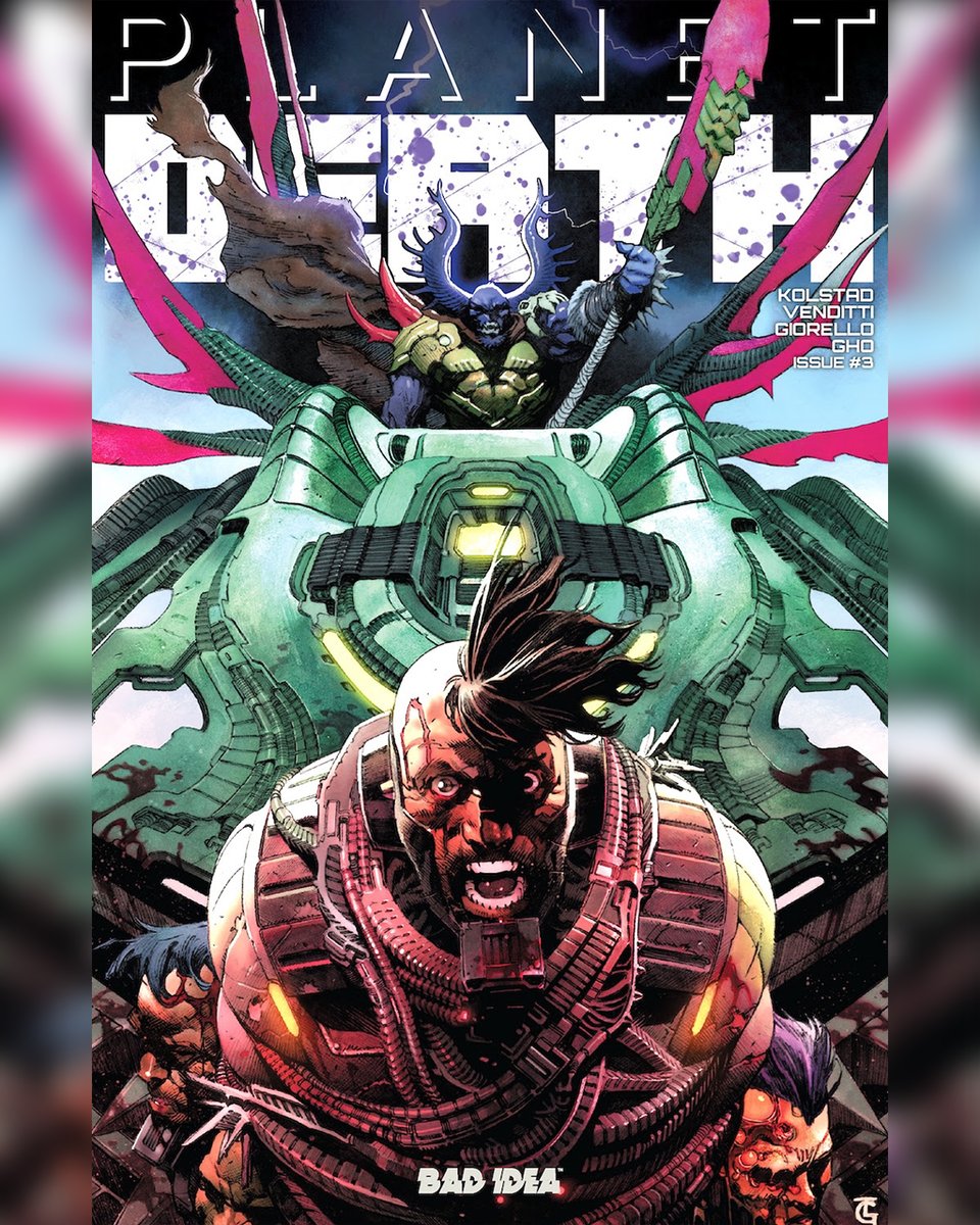 badideahello's tweet photo. PLANET DEATH returns this November!  Derek Kolstad (JOHN WICK) and Robert Venditti’s (ORDAINED) sci-fi epic is back!  

Behold the stunning new pages from issue 3 of the next must-read chapter from the record-breaking blockbuster.   

As the lone survivor of his battalion, Corporal Scott is determined to complete his mission and destroy the devastating weapon garrisoned on this hostile enemy world, but what he discovers inside the installation will change everything...  

Featuring breathtaking covers by Jim Cheung, Mark Bagley, Acky Bright, Joe Quesada & more.  

Pre-order before October 19th to secure your copy. In stores on November 4th.  

DESTROY THE WEAPON! RETURN HOME!  

MORE: https://t.co/Eb63NIMj7d