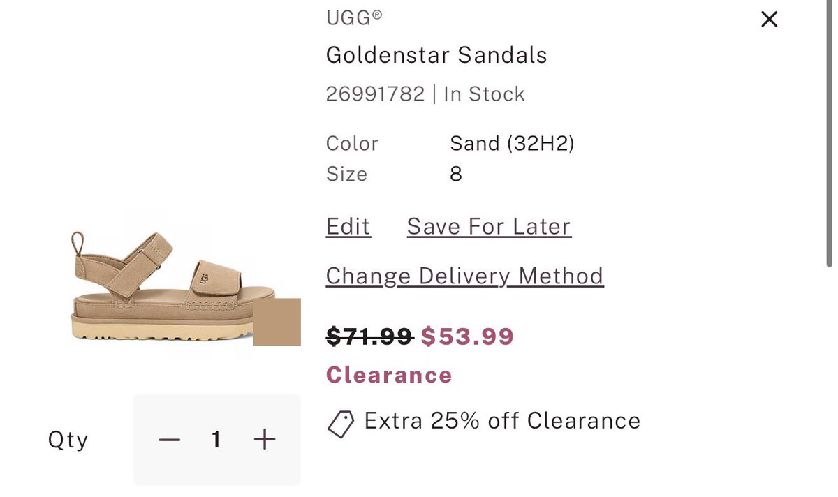 DealsWithJack's tweet photo. 🔥 🔥 $54 Ugg Sandals! 
Regularly $120

Add to cart for additional discount 

https://t.co/gOVgu5Dpf9

#ad https://t.co/ARk8ebj9Kj