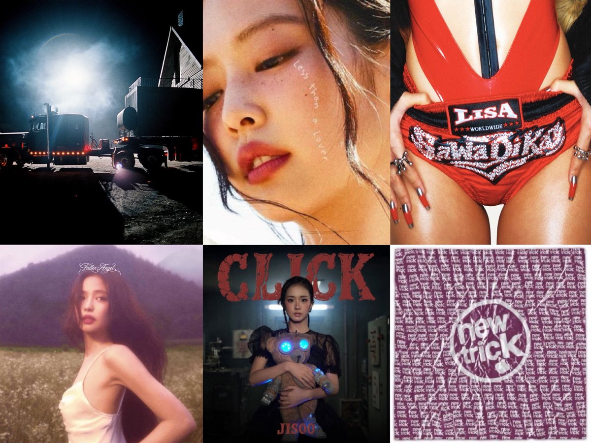 jenniescharts's tweet photo. Highest peaking 2026 songs by K-pop soloist on Billboard Global Excl. US 

JENNIE, Dracula — #2 
JENNIE, Less than a Lover — #11 
LISA, SaWaDiKa — #13
JENNIE, FALLEN ANGEL — #57
JISOO, CLICK — #96
WINTER, Saddle Up — #108
ROSÉ, new trick — #118 https://t.co/toowiRW4VW
