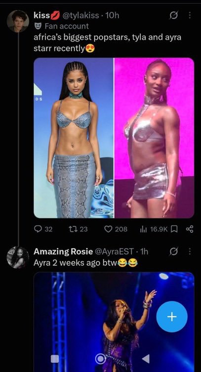 sabiboiiiiii's tweet photo. Bitch stfu
Yes I get what u're trying to say
But u're doing it at the wrong time
I'm very against body shaming women btw.....but Ur timing, where were U when her fans were busy body shaming Ayra Starr &amp; Rihanna 
Ohh Ur phone was lost or something then ryt... Mtww clout cheser https://t.co/jz2sA7vWP2