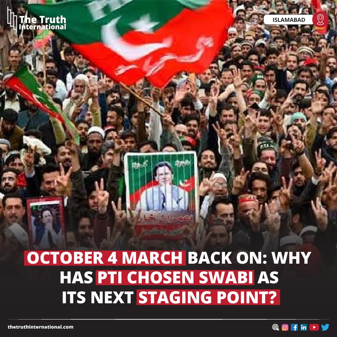 ttimagazine's tweet photo. October 4 March Back On: Why Has PTI Chosen Swabi as Its Next Staging Point?
CLICK HERE: https://t.co/vCmhTFz4hd
#October4 #March #BackOn #PTI #Chosen #Swabi #NextStaging #Point #TTI https://t.co/uLo9yB0YZq