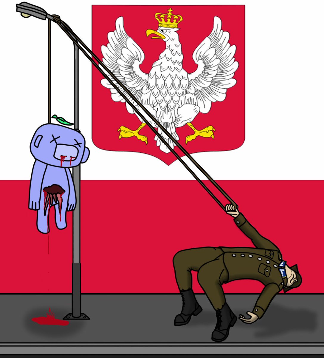 Bartosz1944Pl's tweet photo. "Hands off the People's ID"

as Ruben sim said to Roblox moderation team:
"just do your job.
and everything will be good"

Your ai moderator are banning normal people.
instead of Weirdos.

(yes this is a redraw of my old art about Communist who decided to post soviets reaping polish flag to make soviet one)