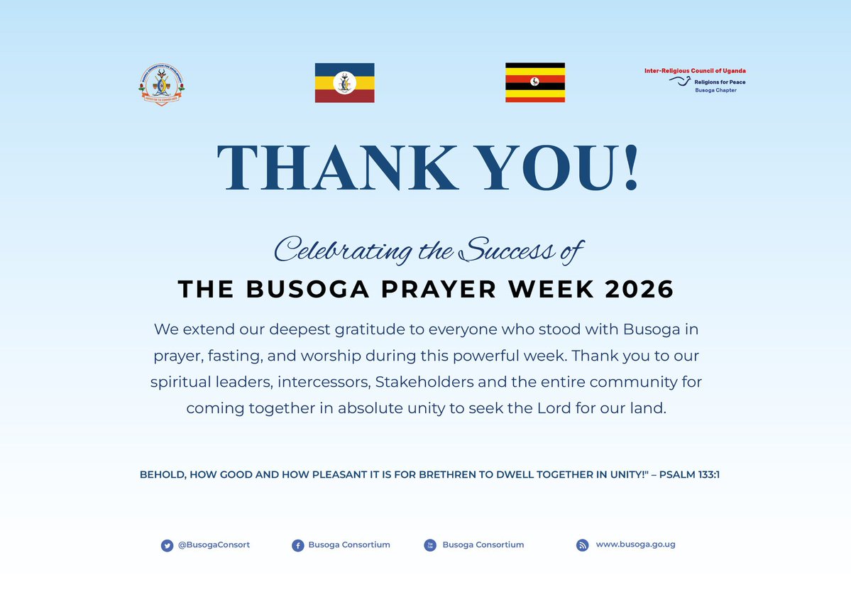 _esther_mirembe's tweet photo. Thank you for praying with us.🙏🏽 

To everyone who prayed, participated, supported and stood with us throughout the 2026 Busoga Prayer Week we are truly grateful. https://t.co/Tviy1dMrto
