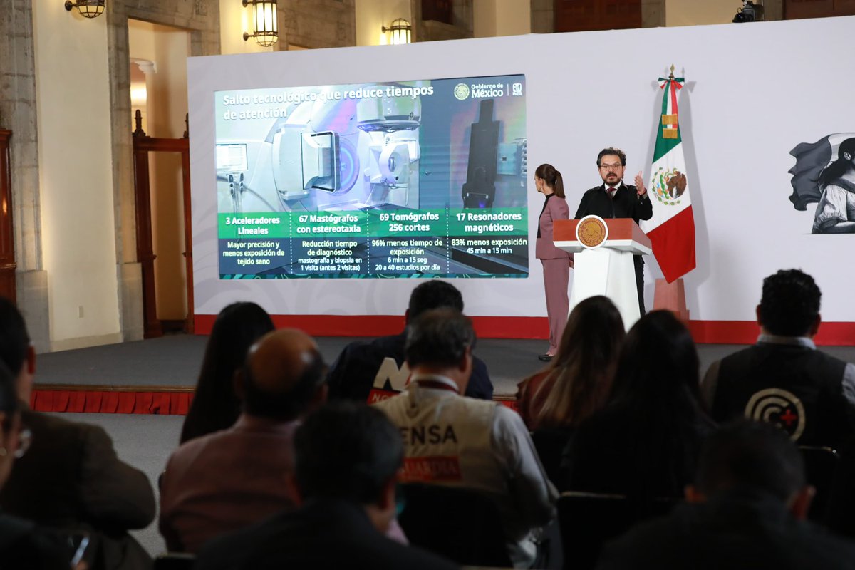zoerobledo's tweet photo. 🏥🇲🇽 Hoy, en la #MañaneraDelPueblo con la presidenta @Claudiashei, compartimos los avances de @Tu_IMSS en estos dos años del Segundo Piso de la 4ta Transformación.

Estamos creciendo para atender mejor: nuevos hospitales, ampliaciones, rehabilitaciones y equipamiento nos permitirán sumar más de 10 mil camas nuevas de hospitalización hacia 2030. 🛏️ 

También abrimos 6 nuevas Unidades de Medicina Familiar, con 134 consultorios adicionales para acercar los servicios de salud a más personas.

🔬 La tecnología también hace la diferencia: incorporamos 67 mastógrafos, 17 resonadores magnéticos y 3 aceleradores lineales, además de 69 nuevos tomógrafos que permiten realizar estudios en segundos.

📈 Y los resultados se reflejan en la atención: de enero a julio realizamos 12.6 millones de consultas y cirugías, más que en 2024. 

💚 Seguimos fortaleciendo al Seguro Social para reducir tiempos de espera y sobre todo, para que cada persona encuentre atención oportuna y trato digno.