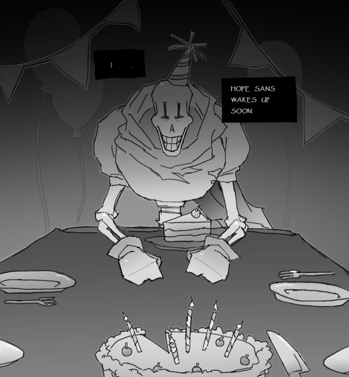 bugsoupart's tweet photo. he baked a cake for everyone!
happy birthday papyrus.
#undertale #papyrus https://t.co/nbxhL1RMm3