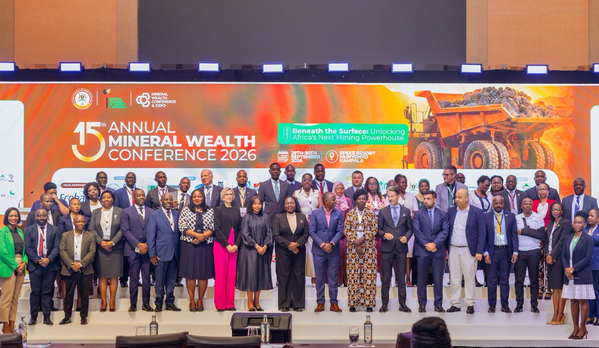 UgandaMFA's tweet photo. 🇺🇬 At the margins of the 15th Annual Mineral Wealth Conference, Amb. @richardkabonero chaired a strategic dialogue linking Uganda’s diplomatic missions with mineral-sector opportunities.

UCEM Chair Aggrey Ashaba: “The greater opportunity is in value addition” to create jobs, boost exports and strengthen the wider economy.

Mr. Daniel Amanya, MEMD: Kabalega International Airport will strengthen connectivity, tourism and economic activity in the Albertine Region. The message: connect Uganda’s resources to investment, technology, value addition and sustainable economic transformation. 🇺🇬
#MineralWealthConference2026