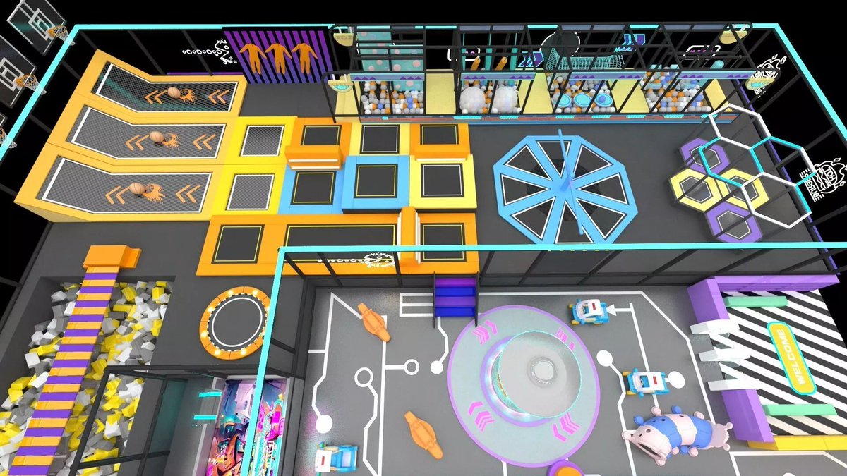 Arch_Studio4556's tweet photo. Bring your trampoline space to life with stunning 3D indoor trampoline designs! 🏗️

✨ DM me for professional 3D architectural design services. #3DDesign #TrampolinePark #Architecture #3dsoftplaycenter https://t.co/fxh6lr3yo1