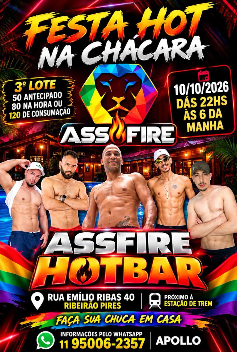 EvertonOlivee's tweet photo. *MEGA FESTA-BALADA HOT 18+ DA ASSFIRE HOTBAR EM RIBEIRÃO PIRES PRÓXIMO DA ESTAÇÃO DE TREM 🚆 VEM*!!!
*10 DE OUTUBRO* *BALADA LIBERAL E MUITO SEXOS, ONDE SEU PRAZER E SUAS* *FANTAZIAS SE TORNAM*
*NOSSA MAIOR PRIORIDADE EM FAZER VOCÊ FELIZ VEMHAM TODIS* @ASSFIREFESTAS https://t.co/2IsmJV3HFk