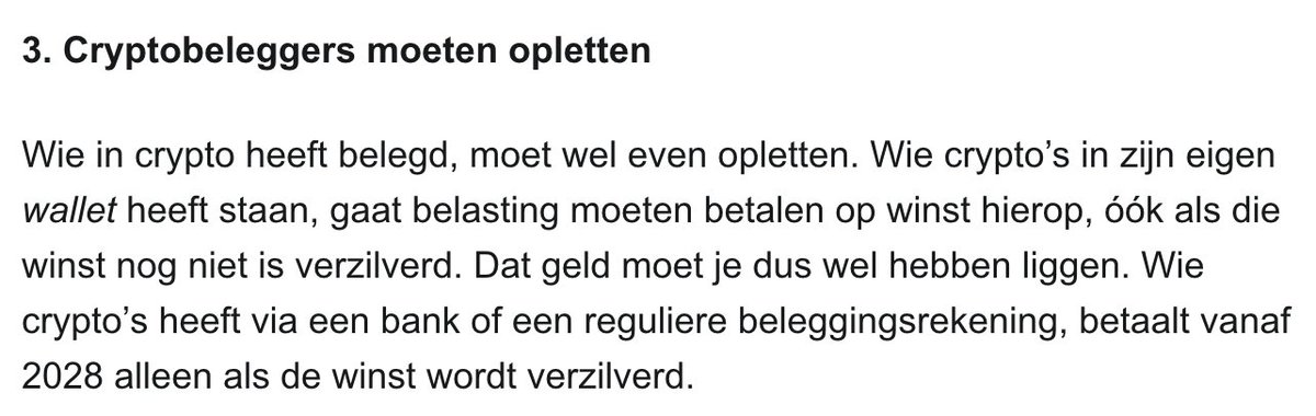 pesla's tweet photo. Dit is het meest idiote uit de Box 3-brief die aan de Tweede Kamer is gericht.

Als dit doorgaat, ontwerpt het kabinet zijn eigen Operation Choke Point: cryptobedrijven die beleidsmatig om zeep geholpen worden.

Halen we een Amerikaanse schandaal naar Nederland? https://t.co/FT0k1FtHAG