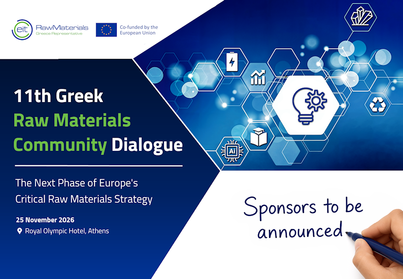 eitrmgreece's tweet photo. 📢 11th Greek Raw Materials Community Dialogue

🗓️ 25 Nov 2026 | 📍 Royal Olympic Hotel, Athens

Find out more information here:
🔗[ https://t.co/jfDix7X7ji ]

 Supported by @EITRawMaterials

#11thGRMCD #GreekRawMaterialsDialogue #Innovation #Greece #RawMaterials https://t.co/T5vNFADYrW
