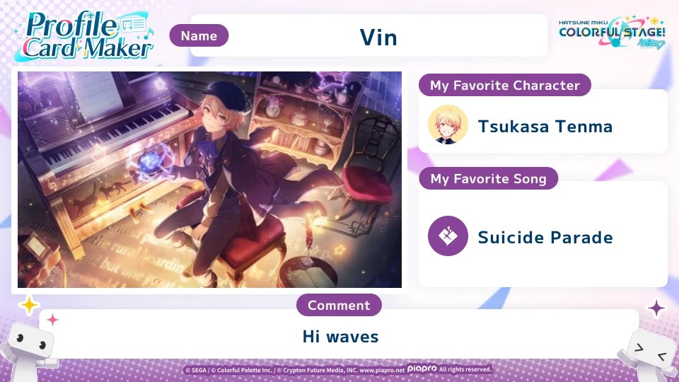 keisuromi's tweet photo. Check out the #COLORFULSTAGE profile card I made for the World Link Campaign🌎

Let's bring together COLORFUL STAGE! fans from around the world!

https://t.co/gS2U1NGJwB

#SEKAIanniversary

Ehehehehehehhehehehe https://t.co/DUj2gU24V9