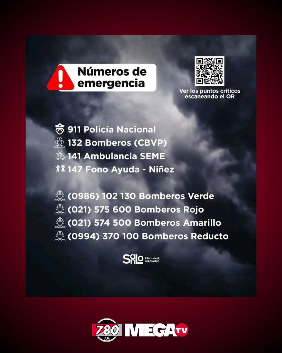 780AM's tweet photo. 🌧️🚨 SAN LORENZO PIDE EXTREMAR PRECAUCIONES ANTE LAS LLUVIAS

🌊Ante las alertas vigentes y el pronóstico de lluvias intensas para los próximos días, la Municipalidad de San Lorenzo pidió a la ciudadanía tomar precauciones.

⚠️ Recomiendan evitar calles con acumulación de agua o zonas inundables, especialmente donde se realizan grandes obras de drenaje pluvial.

🚧 También solicitan respetar la señalización preventiva y circular con mucha atención en los sectores intervenidos.

#780AM @megatvpy