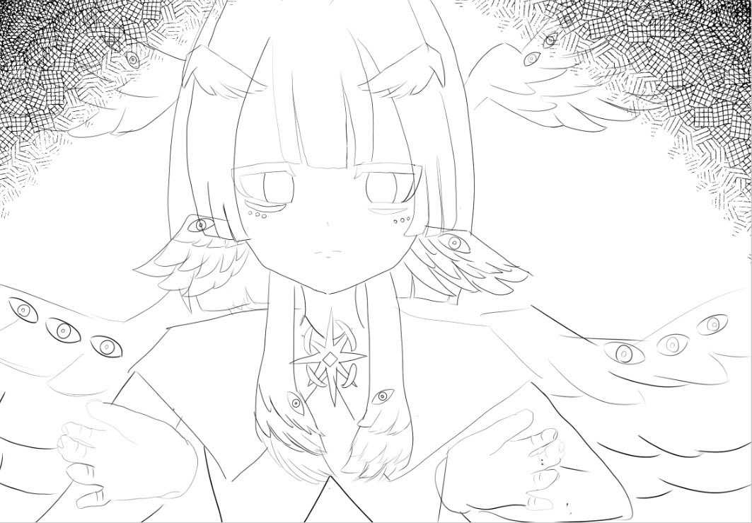 Pcn0123's tweet photo. 線画できた…😇 https://t.co/glnfZSyPdn