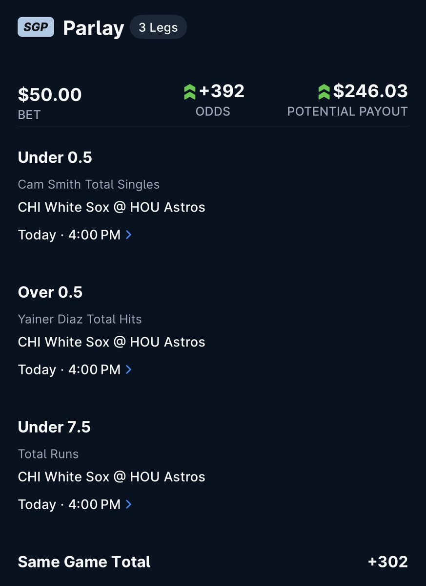 JoePickem's tweet photo. MLB PLAYOFFS ARE HERE ⚾️⚾️⚾️

Used @OddsJam’s Parlay Builder to put together this 3-leg SGP for theScore’s profit boost:

+302 before the 30% boost

All +EV plays or tailing sharp action.

$50 → $246.03

The Parlay Builder made this one click, and it’s FREE right now:
https://t.co/pxUPx8syb9

Use code JoePickem