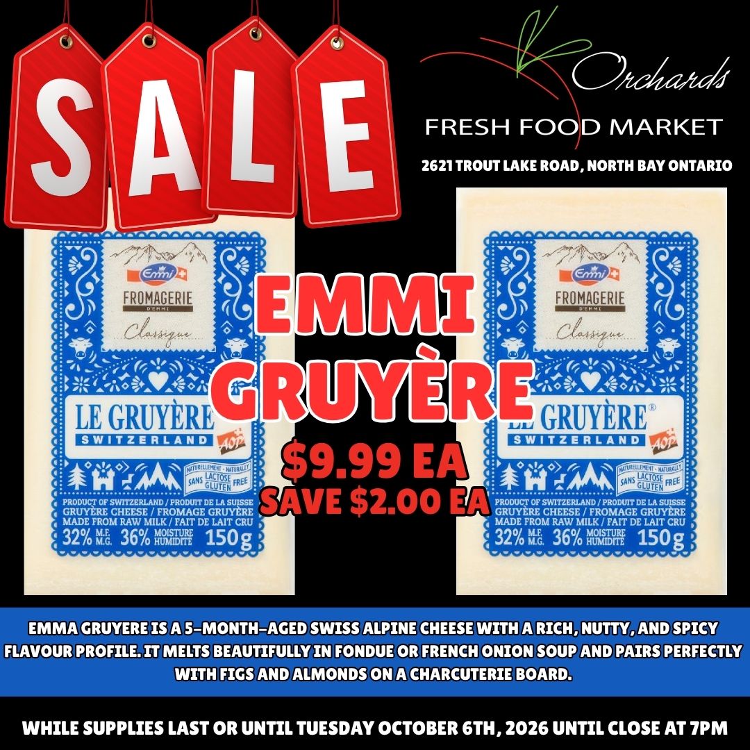 OrchardsFF's tweet photo. THIS WEEK’S SPECIALS!! 🛒✨
Swipe through for great deals!
Prime Ribeye SteaksSave
Hayter’s Turkey Bacon (375g)
Store-Made Sourdough
Emmi Le Gruyère (150g)
Hot Gypsy Salami
Garlic Expressions: 50% OFF
#SaleAlert #Features #whilesupplieslast #weeklyspecials #onlyatorchards https://t.co/kiCHk7qWUh