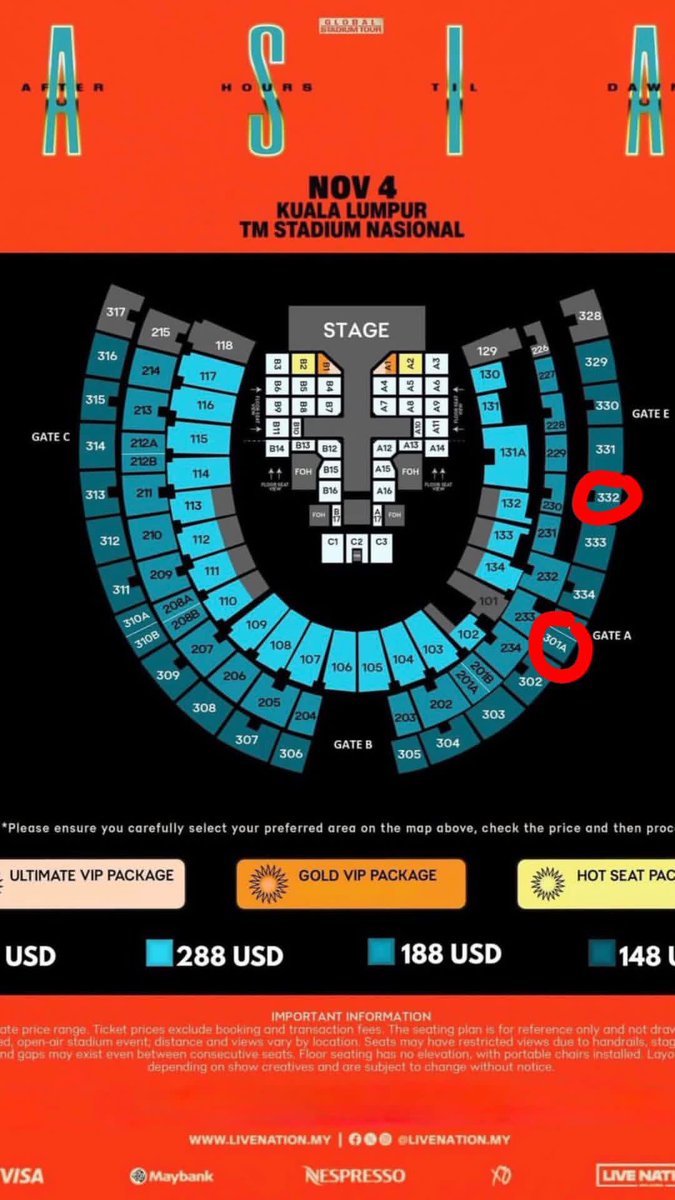 SmithJohnsk3's tweet photo. WTS‼️ 🎤🖤 THE WEEKND IN KL

i have 3 tickets available 

📅 Day 1 — 4 Nov
🎫 Section 301A (1) row L

📅 Day 2 — 5 Nov
🎫 Section 332 (2) side by side row F

RM550 each https://t.co/fOmwTcAR0L