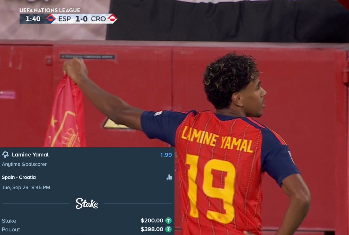 CFC_Janty's tweet photo. LAMINE YAMAL IS AT IT AGAIN !!!!!!

SPAIN LEAD 1-0 !!!!! https://t.co/YJUdHSSxEP