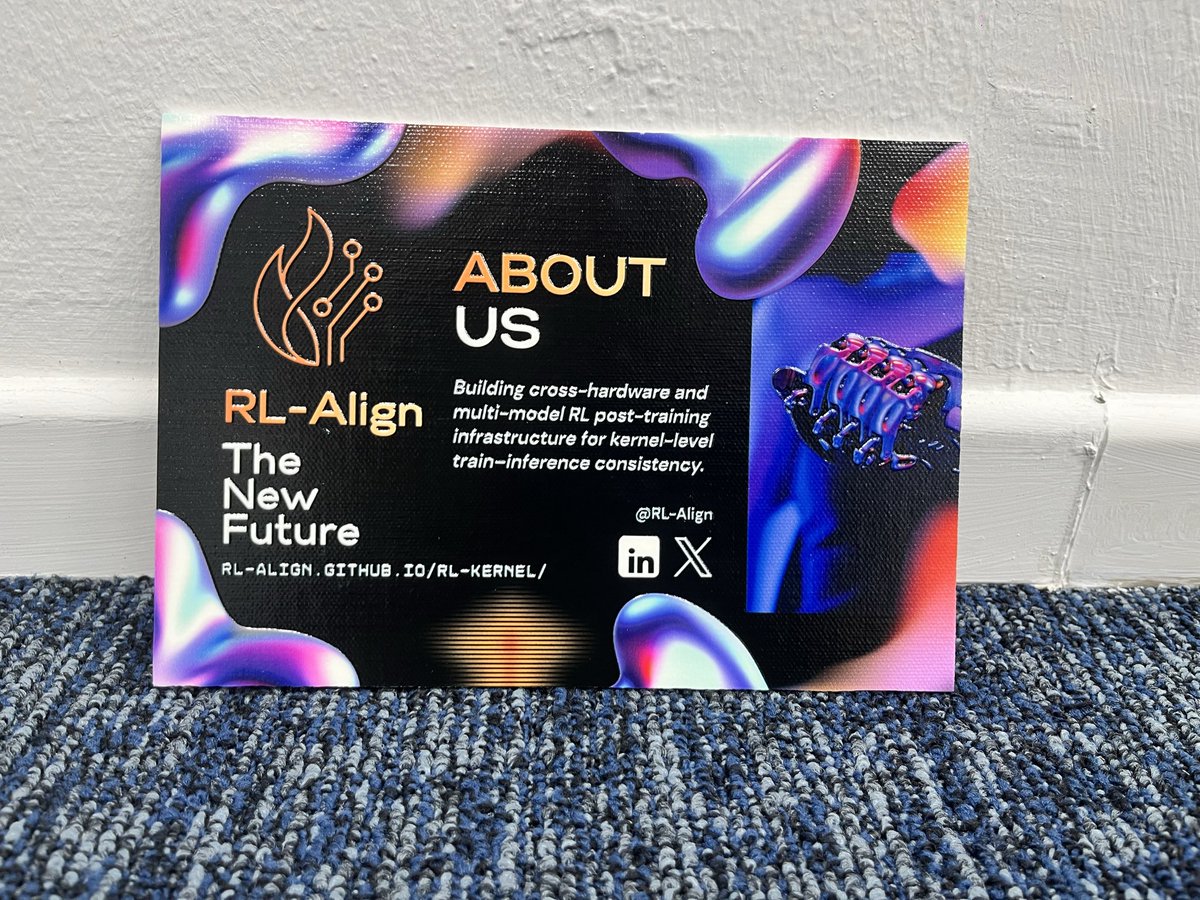 RLKernel's tweet photo. Every mismatch facing the unknown deserves a deterministic response.
Who says open source only lives in terminals? 

We want to build a warm community.

To thank every Contributor, Member, and Partner for building RL-Kernel with us, we created custom textured postcards.

Printed on the front:

Every Rollout into the unknown deserves a deterministic response.

These postcards won't be sold. The first 50 Contributors, Members, and Partners will get one mailed directly from Singapore.

Code is logical, but the people building an open-source project from scratch are real and warm.

When this postcard lands on your desk, remember: every PR you submitted is a real part of RL-Align (https://t.co/t6QDMvxmo1).

See you in the next rollout. ❤️

#RLAlign #RLKernel #RL #AIInfra #Github