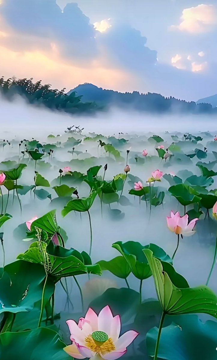 thoma_s_6073's tweet photo. Morning by the lotus pond, I feel the cool breeze and take a deep breath of the moist air, which seems to wash away all the petty distractions. https://t.co/79M56QE2tY