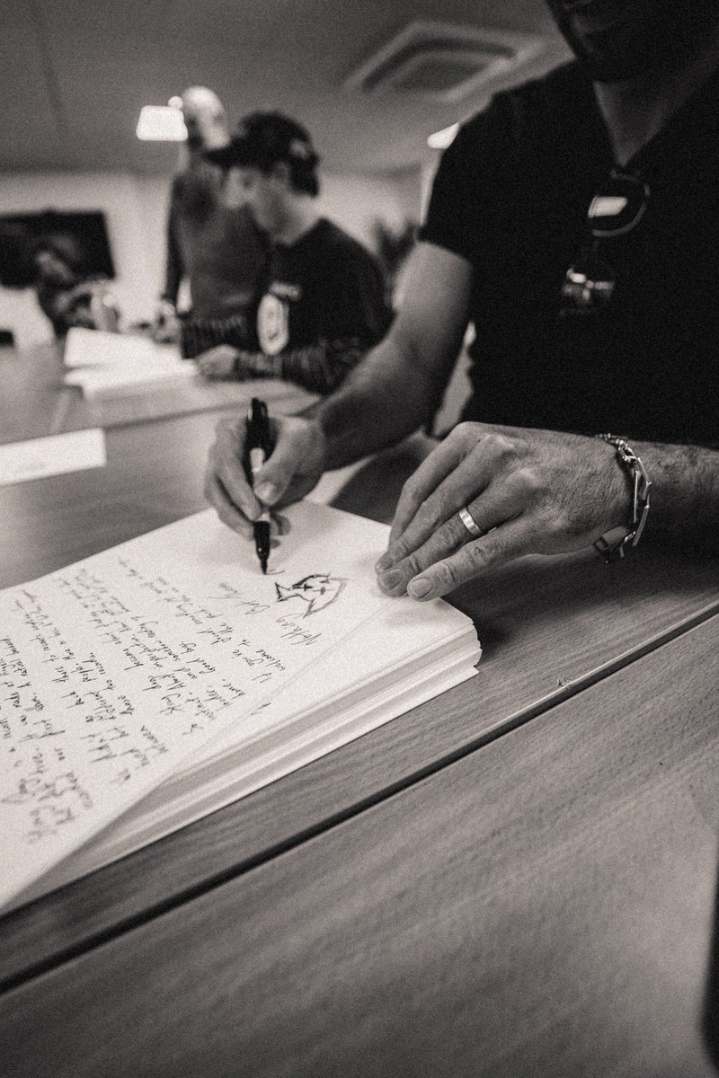 NBThieves's tweet photo. :: After all the hours Joe spent toiling away on our lyrics it felt fair that we all pitched in on these. Signed lyric sheets for everyone that gets a copy of Stray Dogs from Jacaranda Records whilst stocks last, be quick
https://t.co/vZfzwGOkfM :: https://t.co/lUTqfmhZVB