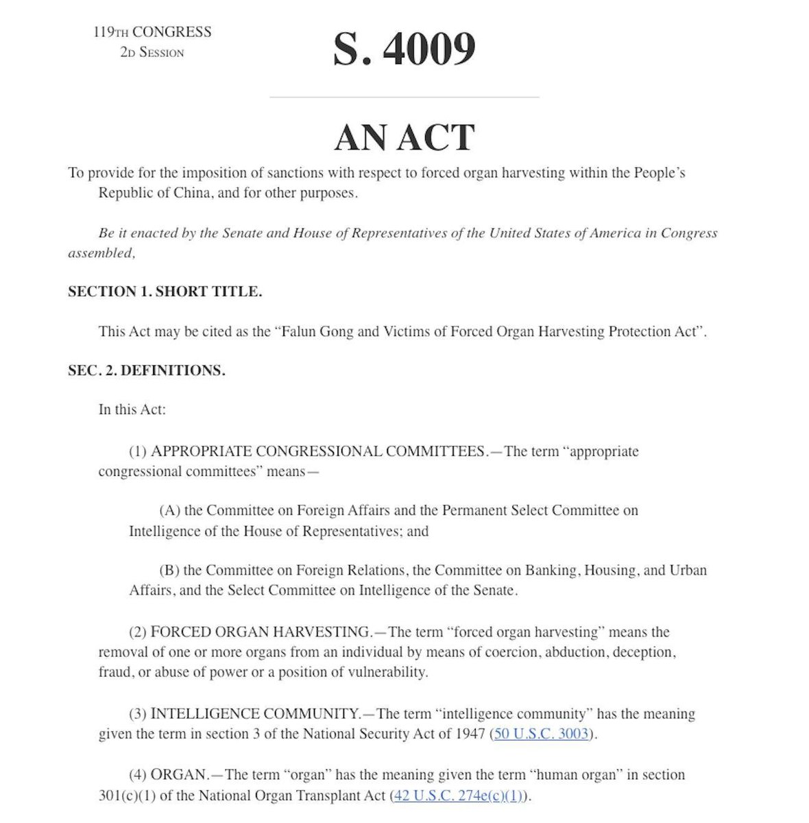 Michael7ucci's tweet photo. ICYMI: Yesterday, the Falun Gong and Victims of Forced Organ Harvesting Protection Act passed the Senate.

This bipartisan legislation is a vital step toward holding Communist China accountable for its human rights atrocities. https://t.co/pSsDMoe699