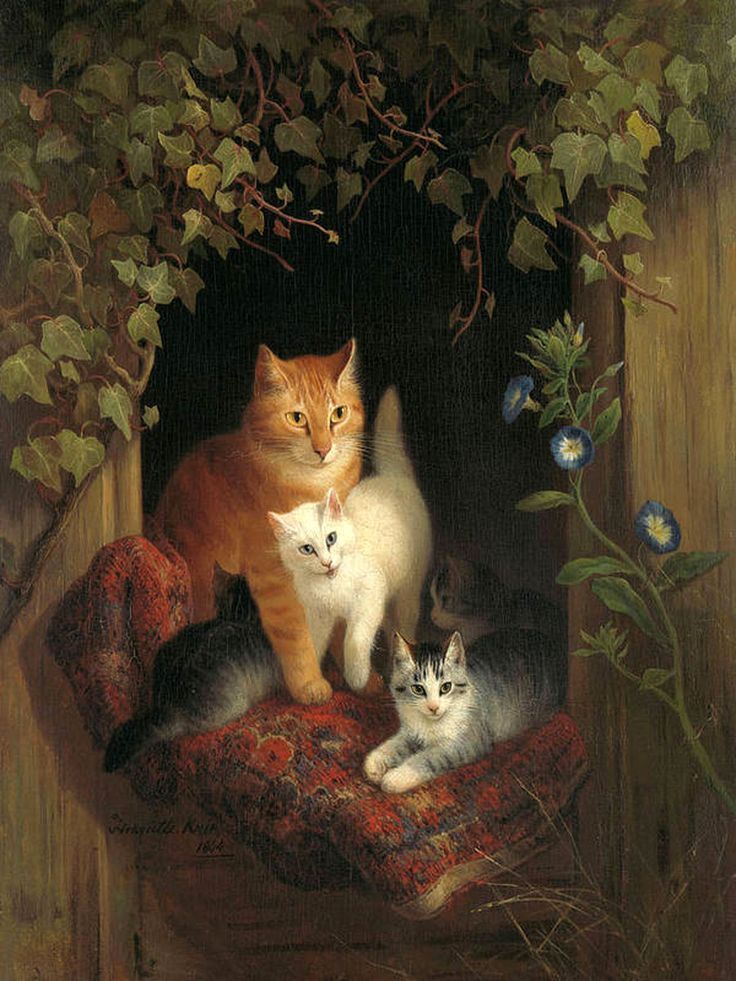 relicmuseum's tweet photo. She built a glass-walled cabinet just to study how cats sit, sleep, and play.

She placed newspaper ads asking strangers to lend her their pets. She painted hundreds of kittens in velvet interiors until all of Europe called her the "Queen of Cat Painters."

~Henriëtte Ronner-Knip https://t.co/fyVn2l3p5n