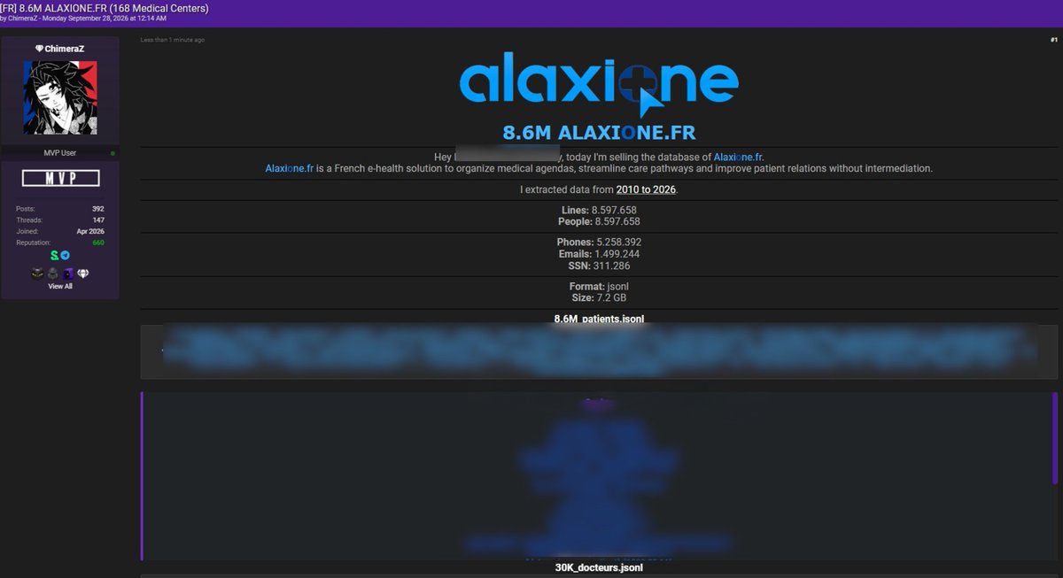 SOSOrdinet's tweet photo. 8 597 658 : à nouveau, #Alaxione impacté par une cyber-attaque ! https://t.co/ltmbAzytxV #securite #data #Internet https://t.co/5QpttOJFd1