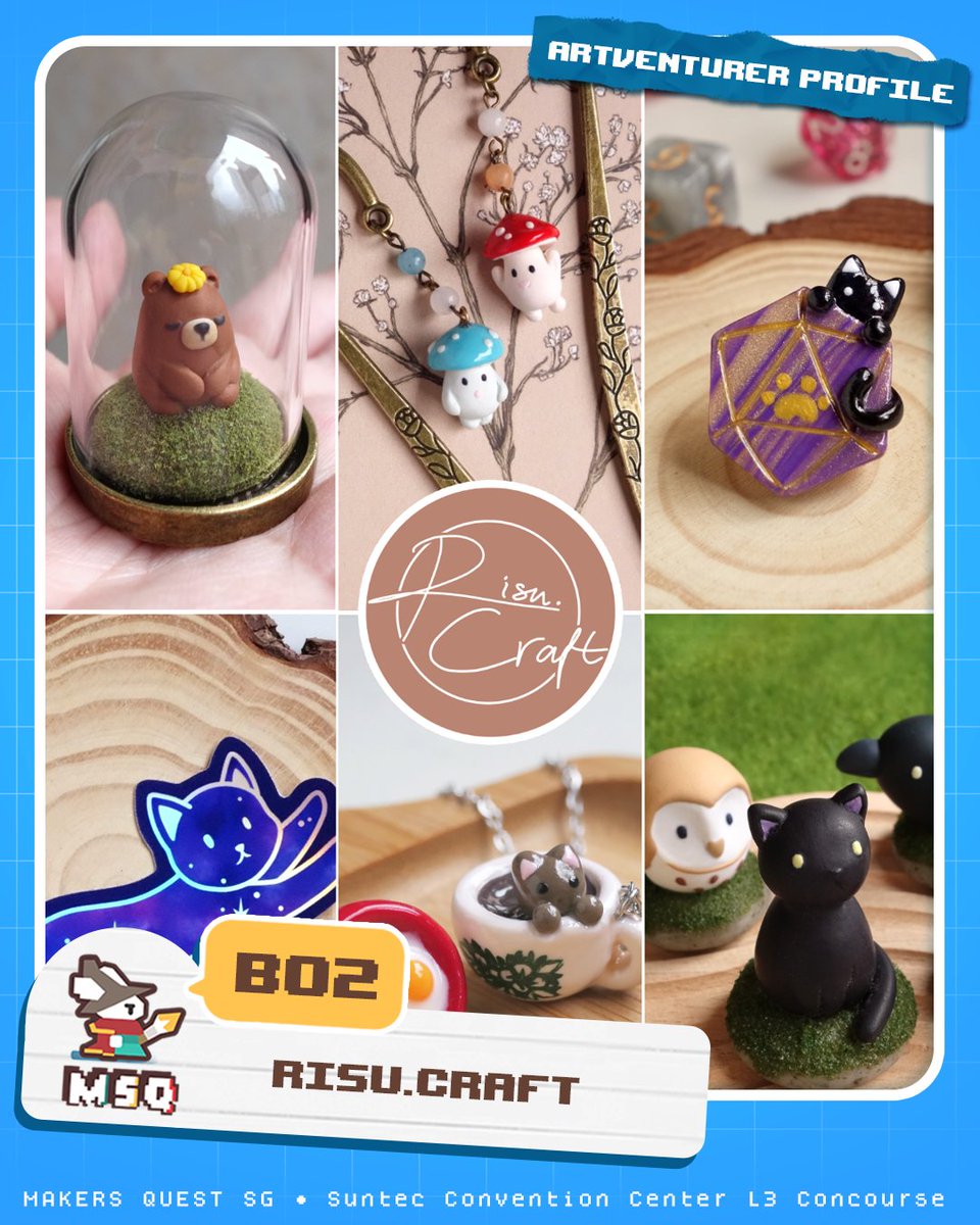 MakersQuestSG's tweet photo. ✨Visit the workshops of talented crafters and uncover their latest creations!✨

B02- Risu.Craft
A02- Geoducky &amp; Paperamble
C19- Stone Mage : Vicbaobao
A20- Mandachan x YoursYarnly

📍Makers Quest SG
Suntec Concourse L3
17 Oct 2026
10am-7pm
Check out the full map on our website! https://t.co/HJZIxBB6fn