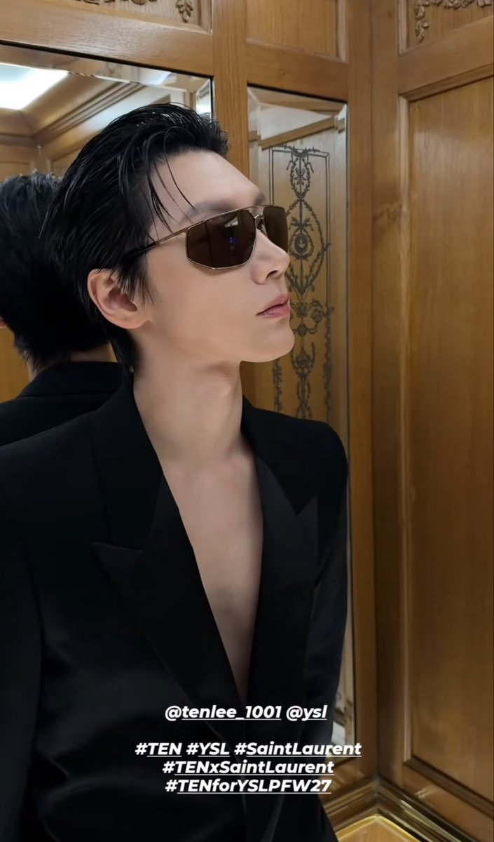 TheePopCore's tweet photo. TEN looks effortlessly cool for the Saint Laurent show. https://t.co/XeYVT0VhNX
