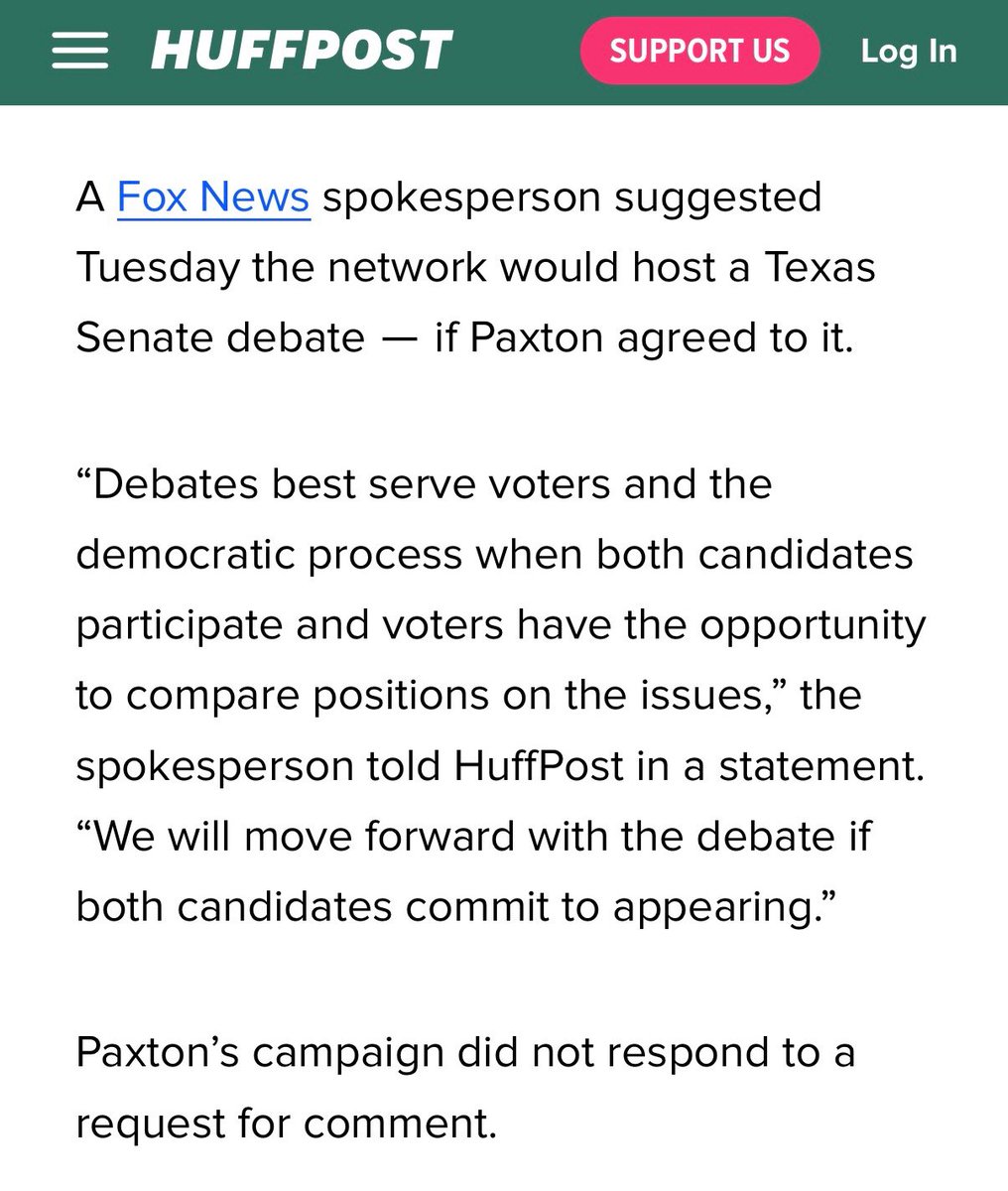 jamestalarico's tweet photo. BREAKING: Fox News agrees to host a debate between me and Ken Paxton — because the people of Texas deserve it.

They're just waiting on Paxton to agree.

Ball's in your court @KenPaxtonTX. https://t.co/5TKkW1KG3i