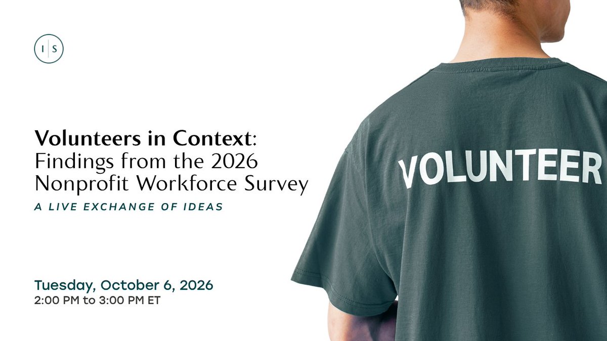 IndSector's tweet photo. How nonprofits understand, engage, and support volunteers matters.

Join us for a live exchange of ideas on the volunteer workforce today. Charitable sector leaders will share their perspectives and we invite you to offer yours!

📅 October 6, 2026
🕐 1:00 pm ET

Be part of the conversation: https://t.co/7k165EaMPA