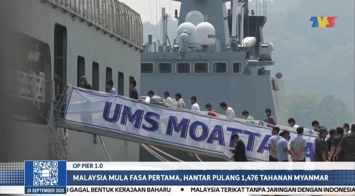 shafiur's tweet photo. Malaysia is putting people on a Myanmar Navy ship, UMS Moattama, and sending them back into the hands of the military they fled. Calling it “repatriation” does not make it safe. For anyone at risk of persecution, this is refoulement by sea. https://t.co/tnxxCxBix1