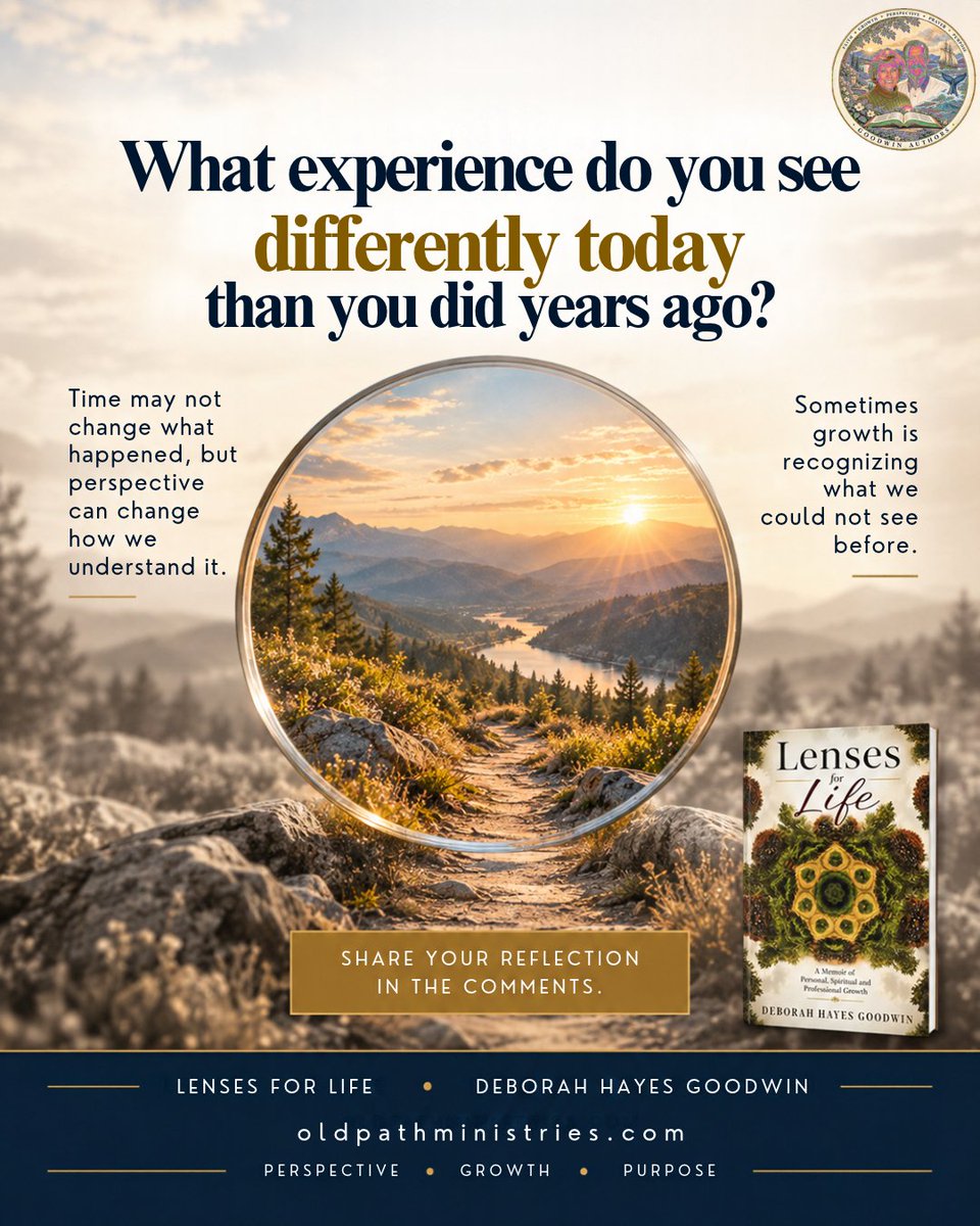BillGAuthor's tweet photo. Sometimes, growth means seeing an old experience through a new lens. What has life taught you to see differently? ✨

Discover Lenses for Life by Deborah Hayes Goodwin at https://t.co/gDycAmxqMw.

#LensesForLife #PersonalGrowth #Perspective https://t.co/pdNhfSLWEz