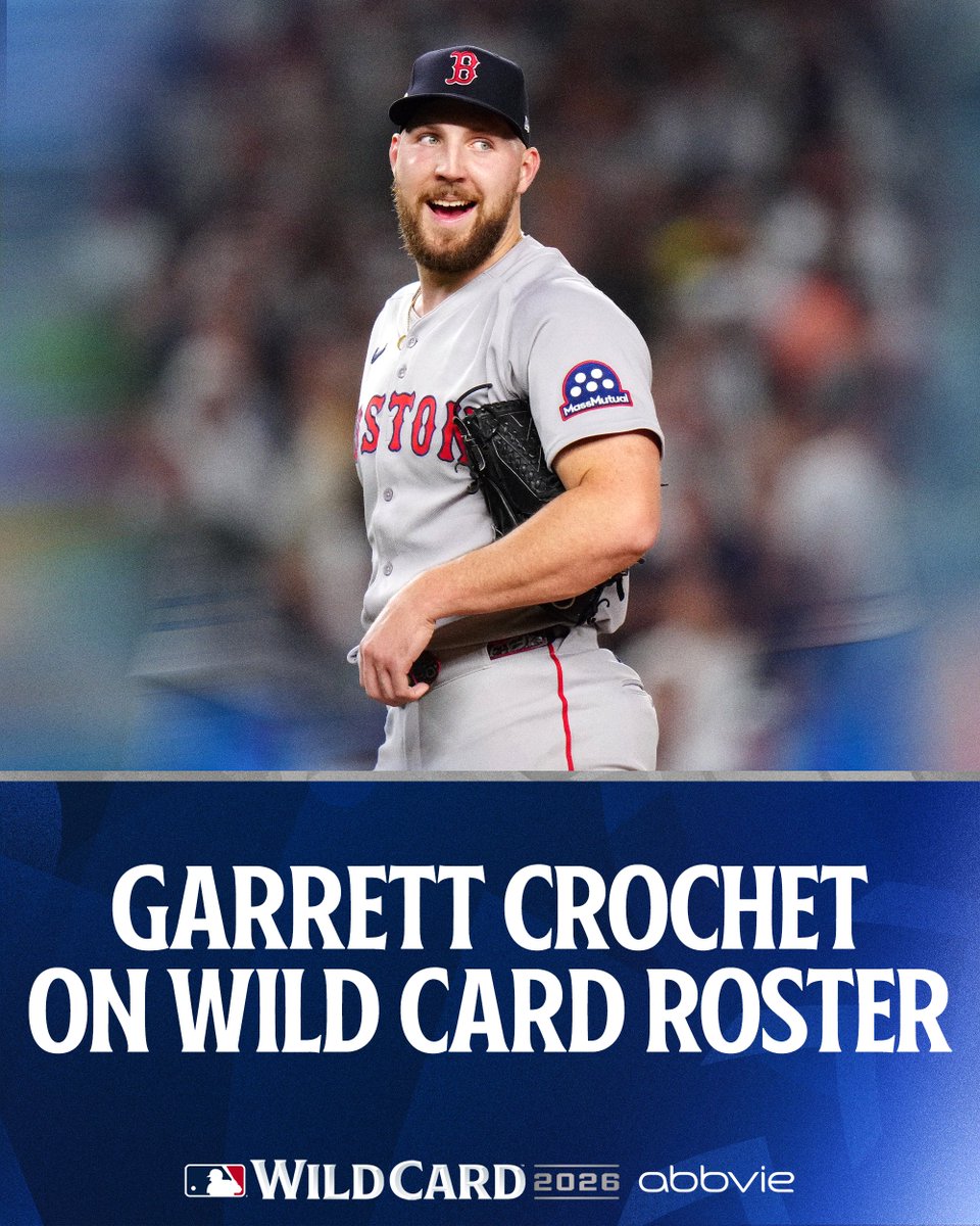 Garrett Crochet, who hasn't pitched since April 25 due to a shoulder injury, is on the Red Sox Wild Card roster.

(MLB x @​AbbVie) 
 [📷](https://pbs.twimg.com/