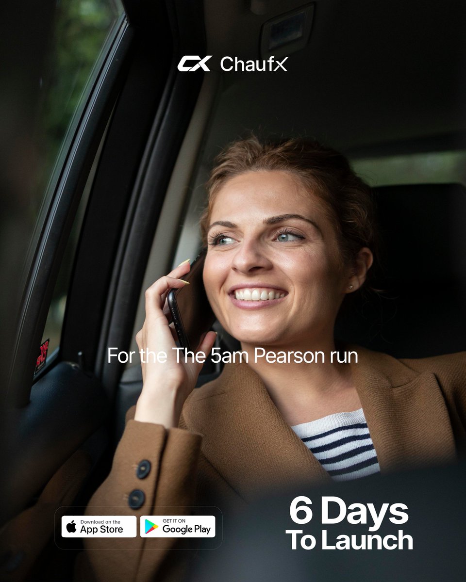 ChaufX_'s tweet photo. 5am flight from Pearson? 

Let a vetted ChaufX driver handle the road in your own car while you rest.

6 days to launch.  https://t.co/O1Oi5o3TPu

#ChaufX #Pearson https://t.co/QvUhYFZZgv