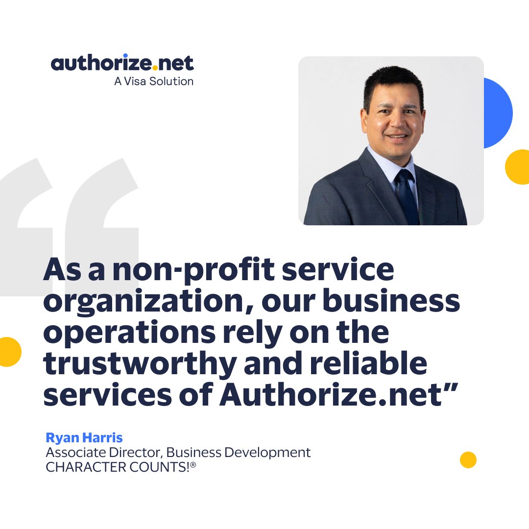 AuthorizeNet's tweet photo. When payments are easier, businesses can spend more time focusing on what matters most. Learn how CHARACTER COUNTS!® worked with @AuthorizeNet to simplify the payment experience and stay centered on their mission.

Learn more: https://t.co/OYw3xOCdv6 https://t.co/KbsL4pCicD